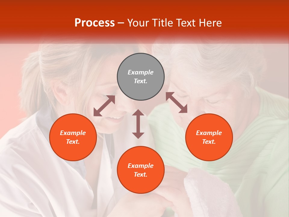 A Woman And An Older Woman Looking At A Cell Phone PowerPoint Template
