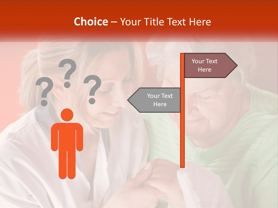 A Woman And An Older Woman Looking At A Cell Phone PowerPoint Template