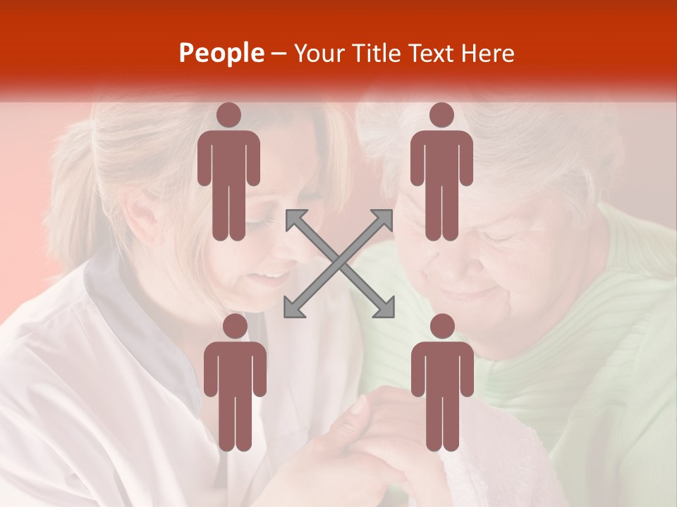 A Woman And An Older Woman Looking At A Cell Phone PowerPoint Template