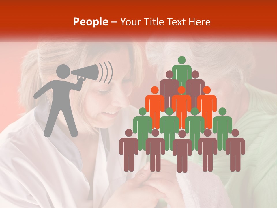 A Woman And An Older Woman Looking At A Cell Phone PowerPoint Template