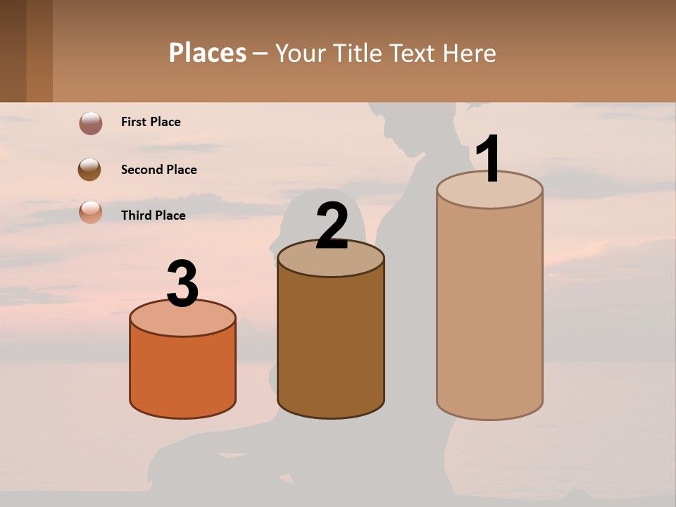 A Silhouette Of A Woman And Child Against A Sunset PowerPoint Template