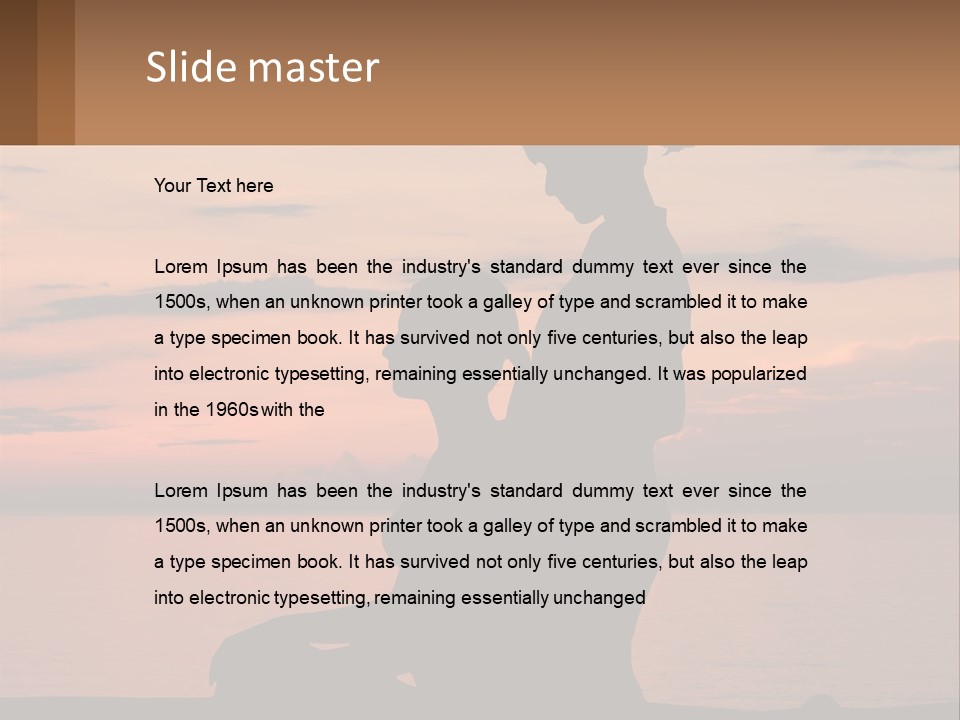 A Silhouette Of A Woman And Child Against A Sunset PowerPoint Template