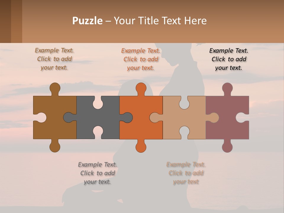 A Silhouette Of A Woman And Child Against A Sunset PowerPoint Template