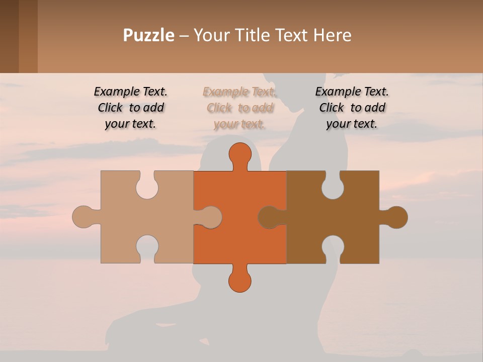 A Silhouette Of A Woman And Child Against A Sunset PowerPoint Template