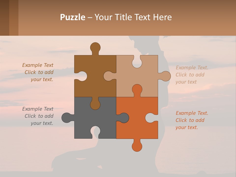 A Silhouette Of A Woman And Child Against A Sunset PowerPoint Template