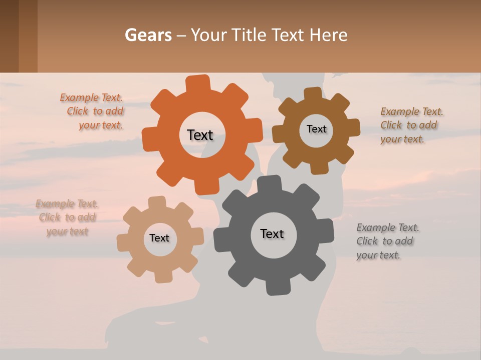 A Silhouette Of A Woman And Child Against A Sunset PowerPoint Template