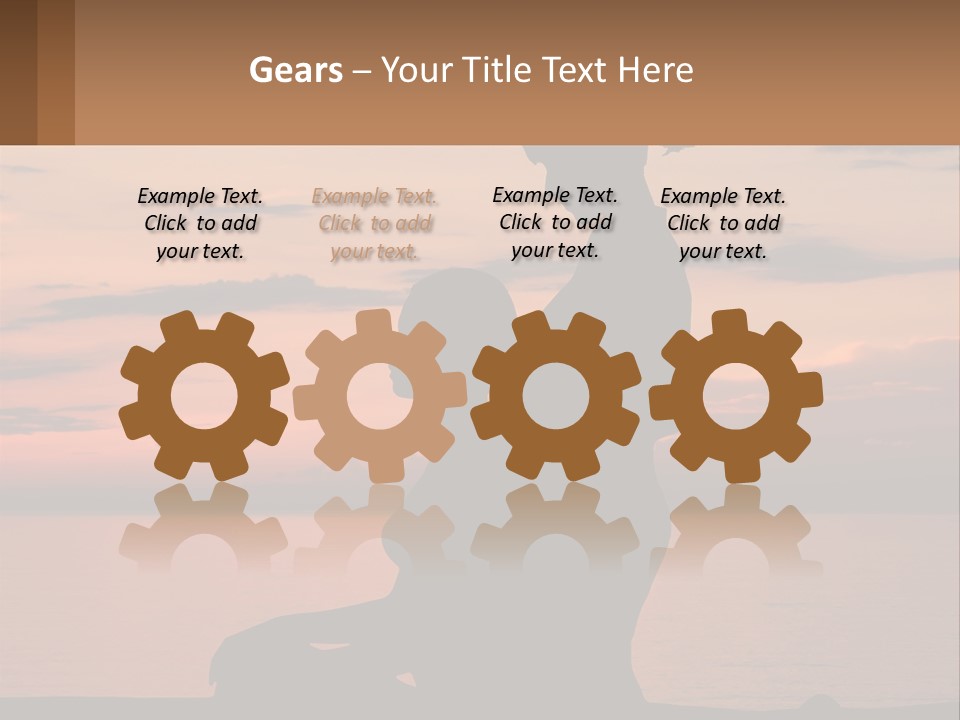 A Silhouette Of A Woman And Child Against A Sunset PowerPoint Template