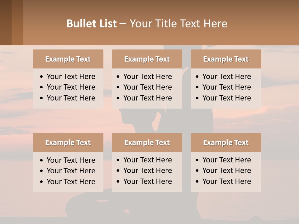 A Silhouette Of A Woman And Child Against A Sunset PowerPoint Template