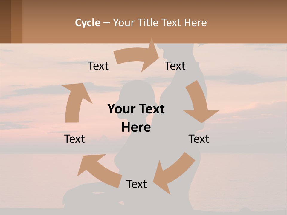 A Silhouette Of A Woman And Child Against A Sunset PowerPoint Template