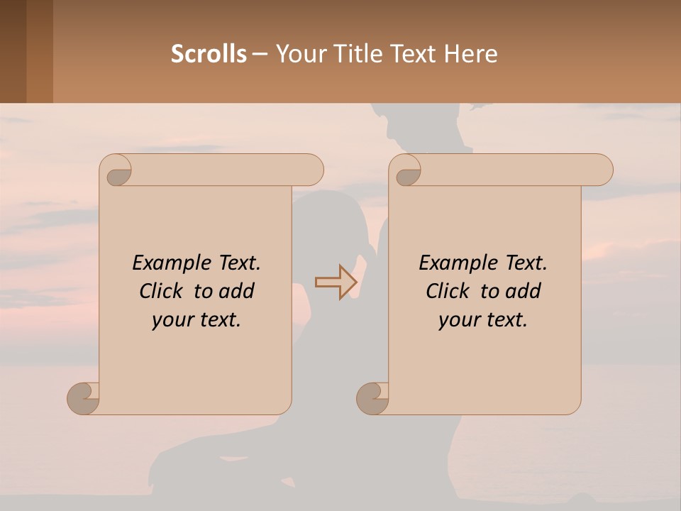 A Silhouette Of A Woman And Child Against A Sunset PowerPoint Template