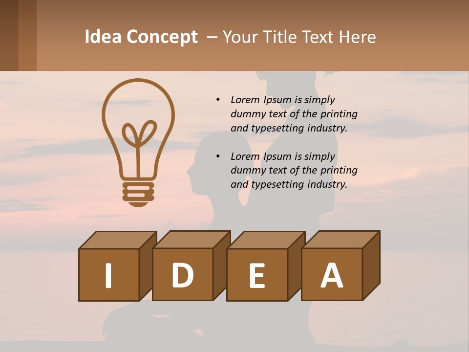 A Silhouette Of A Woman And Child Against A Sunset PowerPoint Template