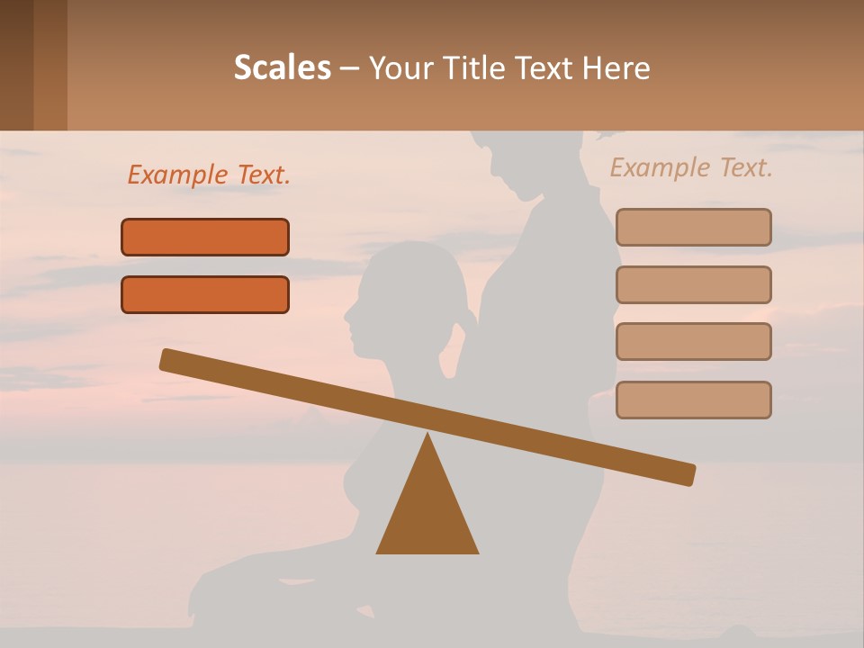 A Silhouette Of A Woman And Child Against A Sunset PowerPoint Template