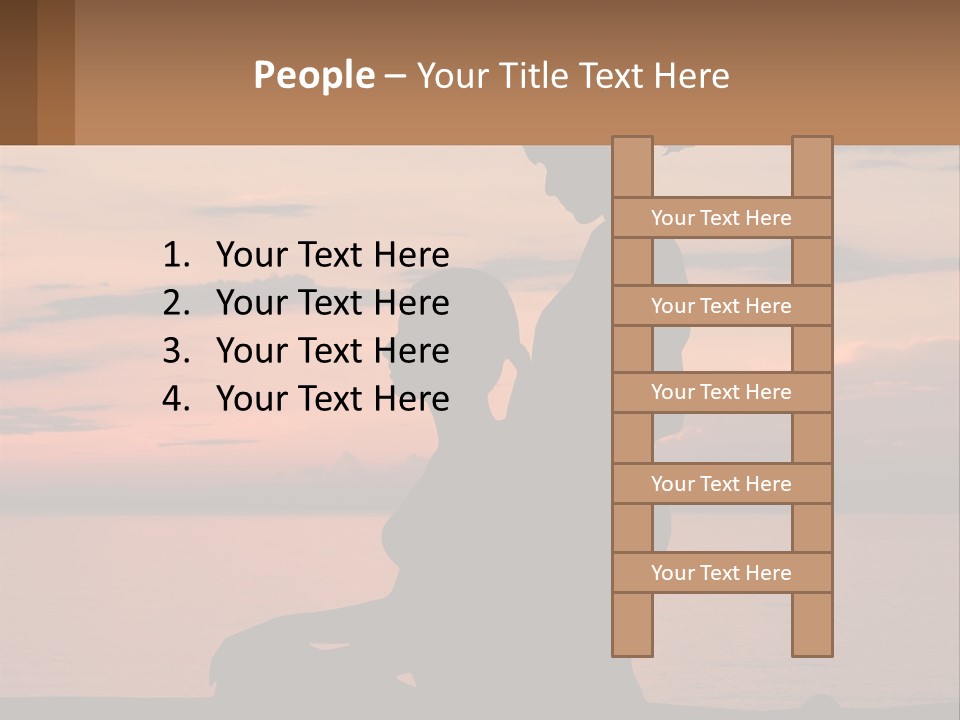 A Silhouette Of A Woman And Child Against A Sunset PowerPoint Template