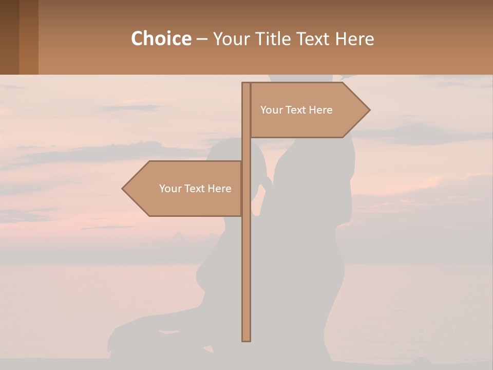 A Silhouette Of A Woman And Child Against A Sunset PowerPoint Template