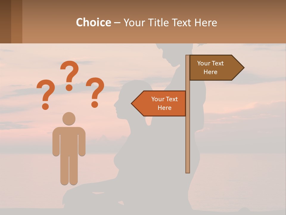 A Silhouette Of A Woman And Child Against A Sunset PowerPoint Template