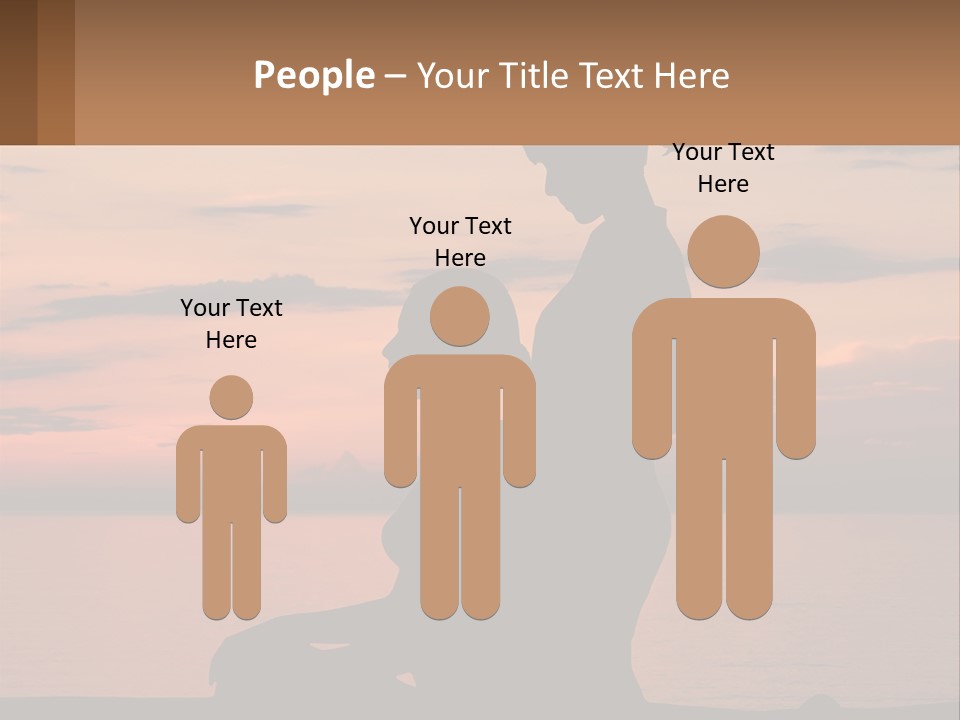 A Silhouette Of A Woman And Child Against A Sunset PowerPoint Template