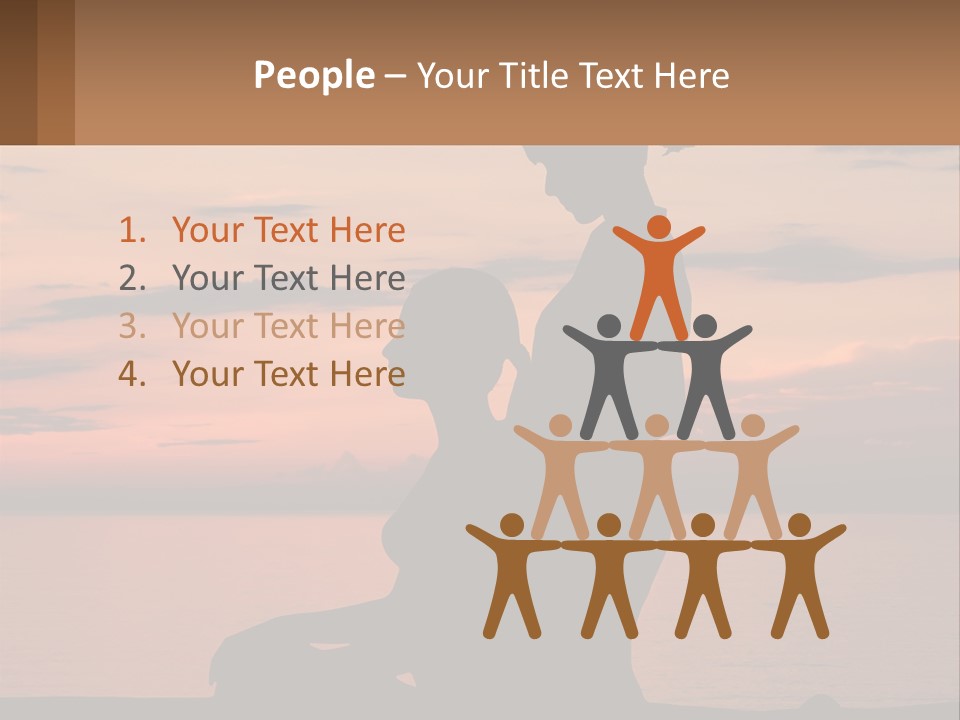 A Silhouette Of A Woman And Child Against A Sunset PowerPoint Template