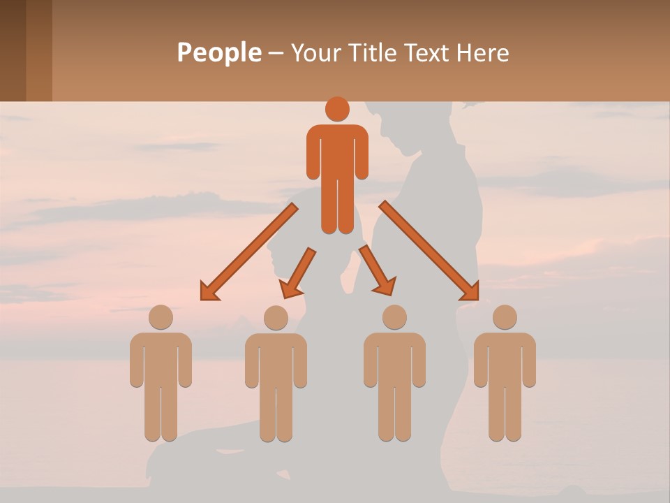 A Silhouette Of A Woman And Child Against A Sunset PowerPoint Template