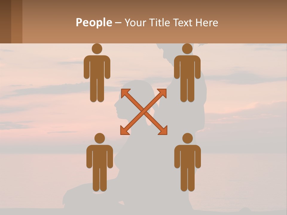 A Silhouette Of A Woman And Child Against A Sunset PowerPoint Template