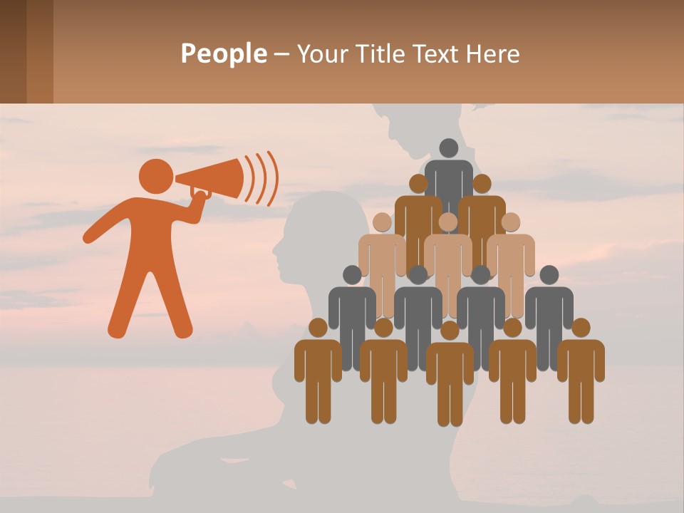 A Silhouette Of A Woman And Child Against A Sunset PowerPoint Template