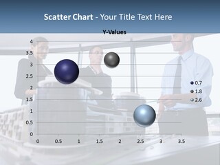 A Group Of People Standing Around A Model Of A Building PowerPoint Template
