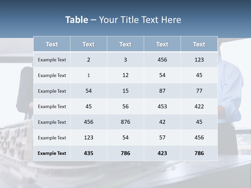 A Group Of People Standing Around A Model Of A Building PowerPoint Template