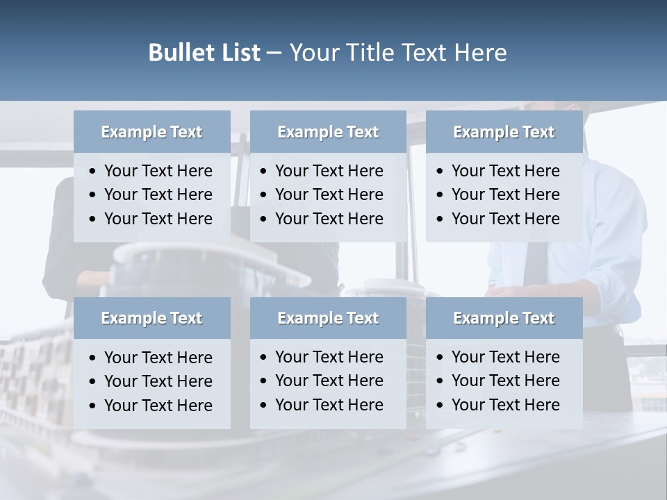 A Group Of People Standing Around A Model Of A Building PowerPoint Template