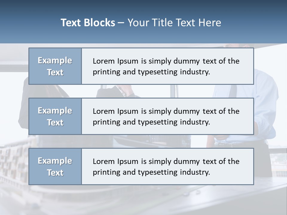 A Group Of People Standing Around A Model Of A Building PowerPoint Template