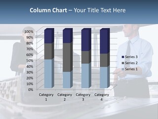 A Group Of People Standing Around A Model Of A Building PowerPoint Template