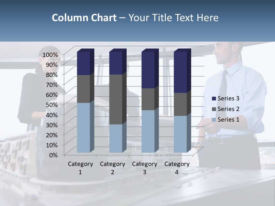 A Group Of People Standing Around A Model Of A Building PowerPoint Template