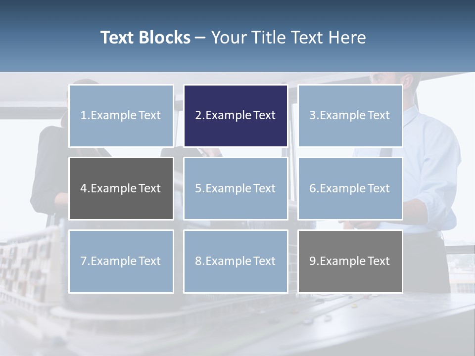 A Group Of People Standing Around A Model Of A Building PowerPoint Template