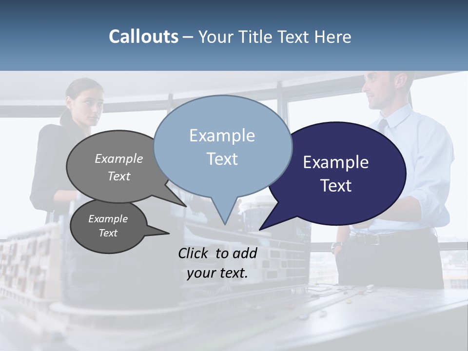 A Group Of People Standing Around A Model Of A Building PowerPoint Template