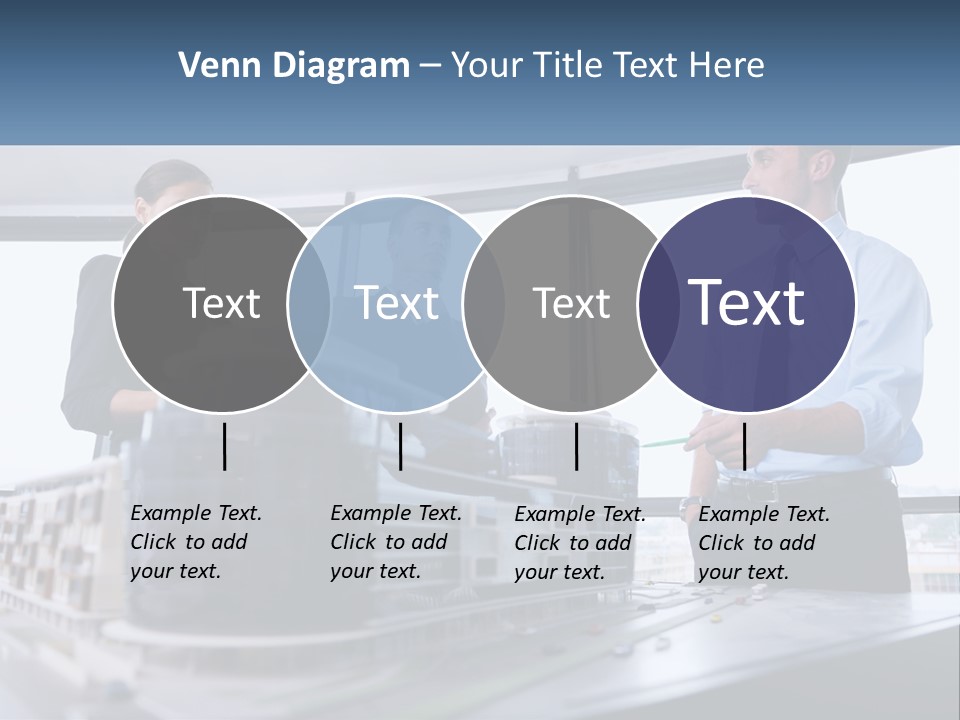 A Group Of People Standing Around A Model Of A Building PowerPoint Template