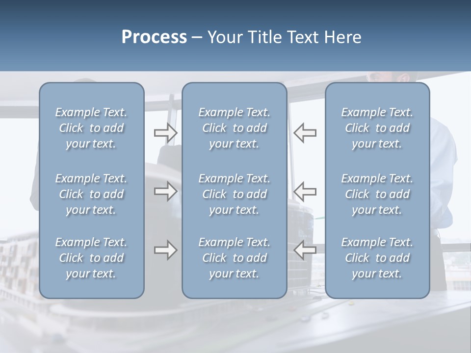 A Group Of People Standing Around A Model Of A Building PowerPoint Template