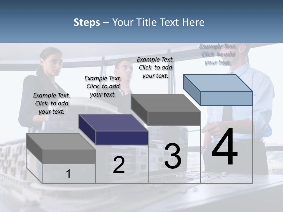 A Group Of People Standing Around A Model Of A Building PowerPoint Template