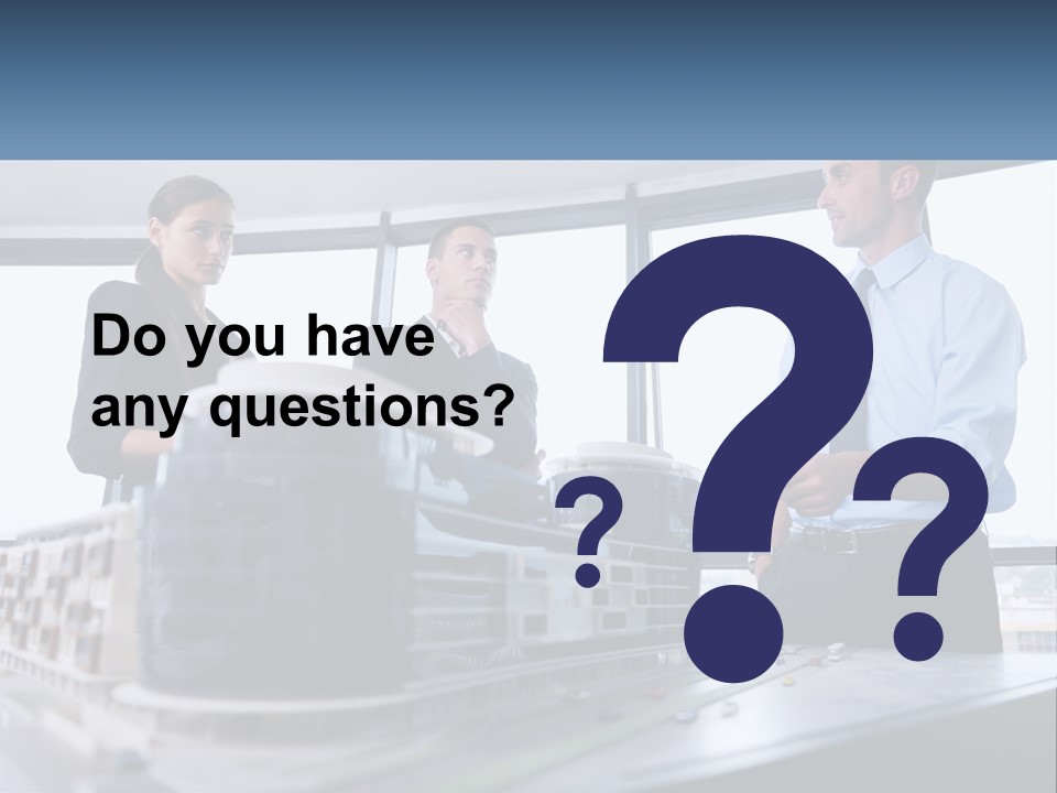 A Group Of People Standing Around A Model Of A Building PowerPoint Template