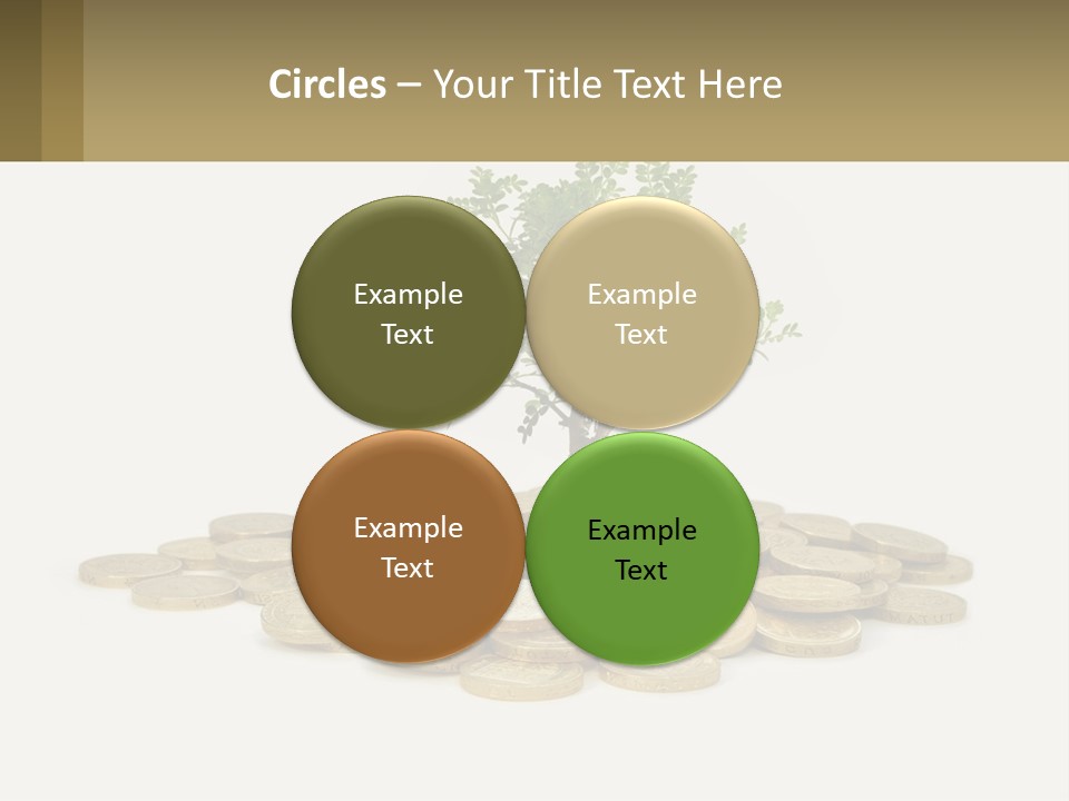 A Tree On Top Of A Pile Of Coins PowerPoint Template