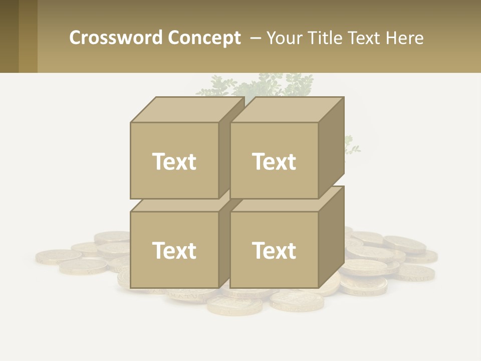 A Tree On Top Of A Pile Of Coins PowerPoint Template