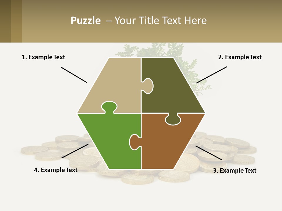 A Tree On Top Of A Pile Of Coins PowerPoint Template