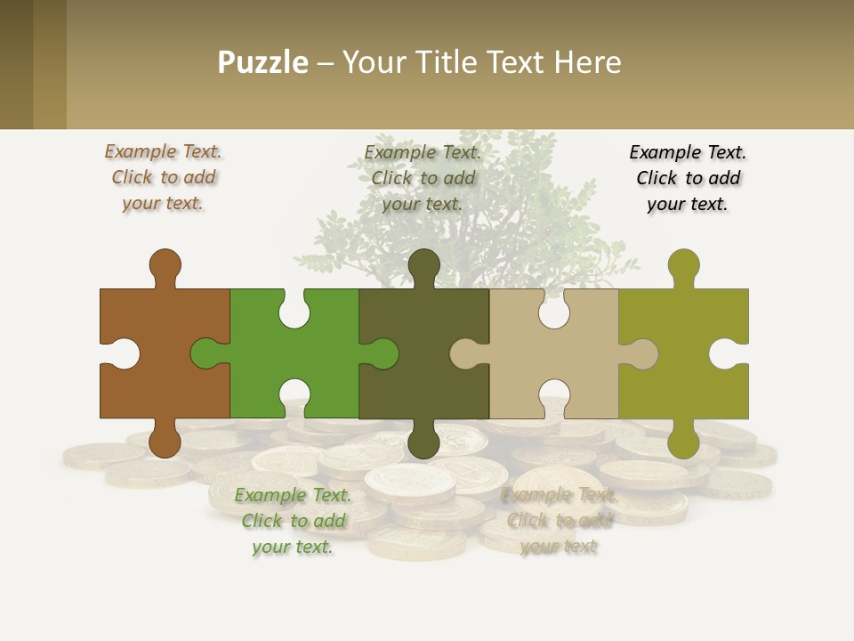 A Tree On Top Of A Pile Of Coins PowerPoint Template