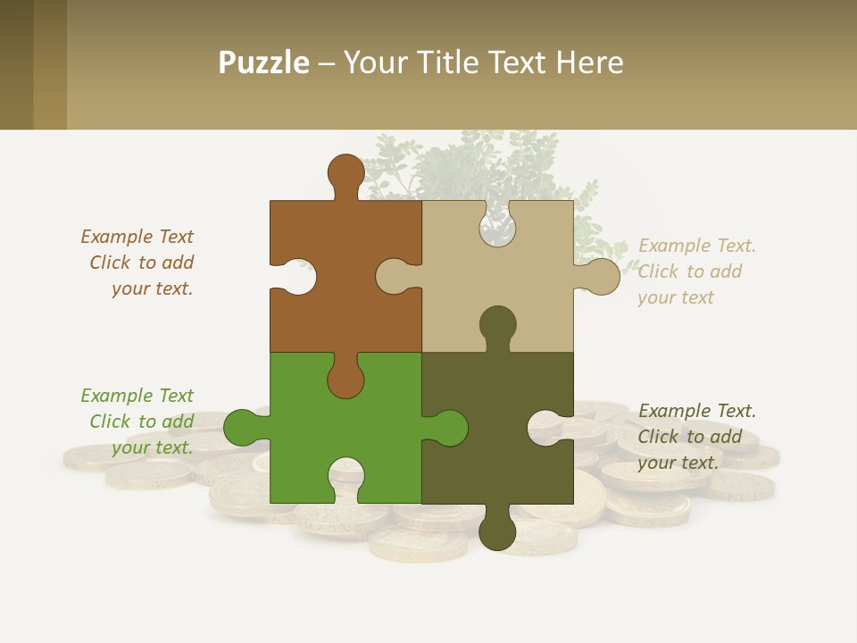 A Tree On Top Of A Pile Of Coins PowerPoint Template