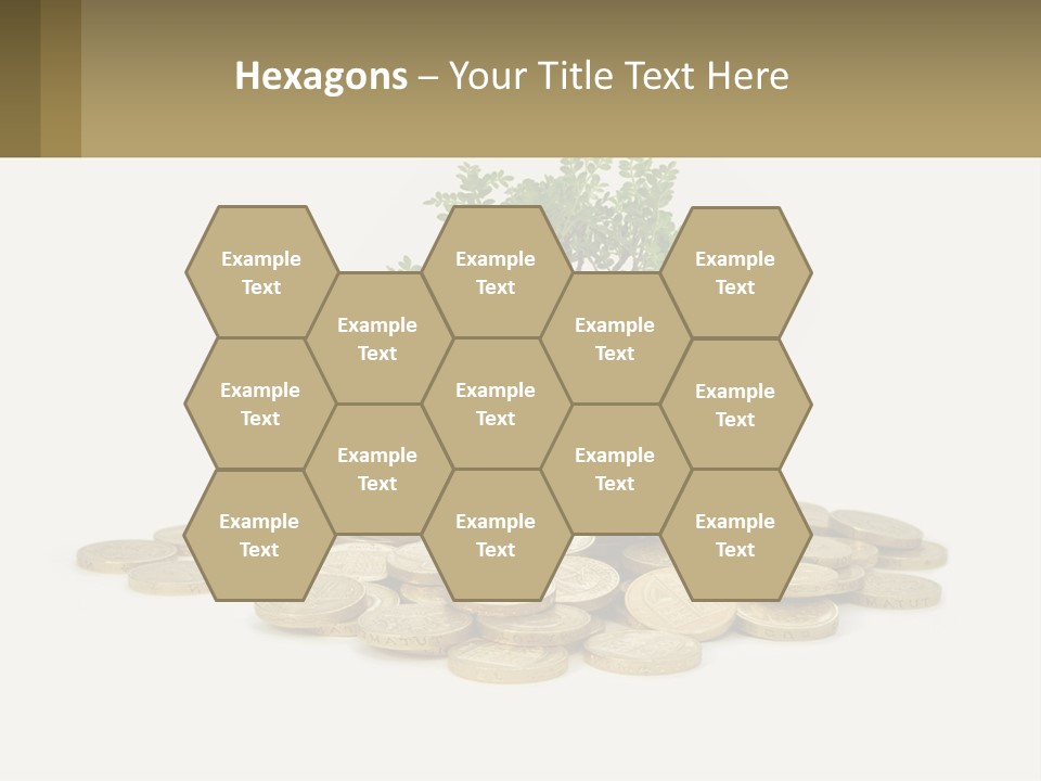 A Tree On Top Of A Pile Of Coins PowerPoint Template