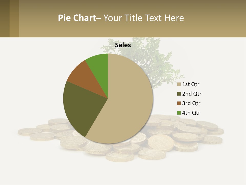 A Tree On Top Of A Pile Of Coins PowerPoint Template