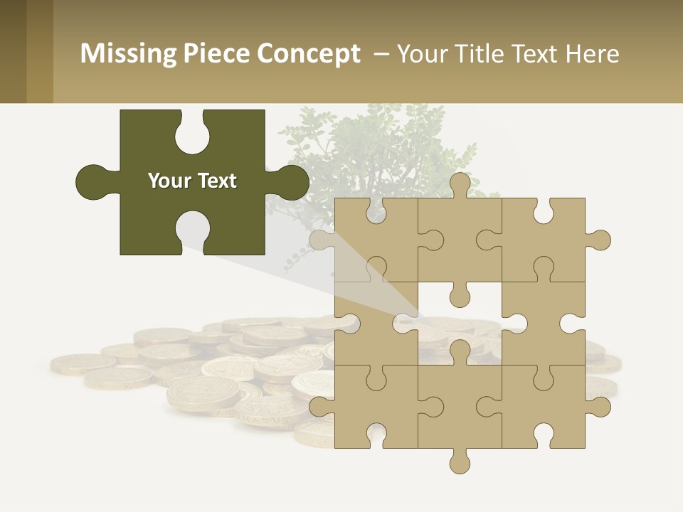 A Tree On Top Of A Pile Of Coins PowerPoint Template