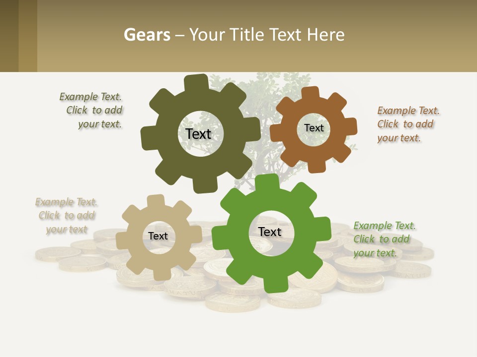 A Tree On Top Of A Pile Of Coins PowerPoint Template