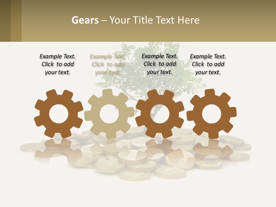 A Tree On Top Of A Pile Of Coins PowerPoint Template