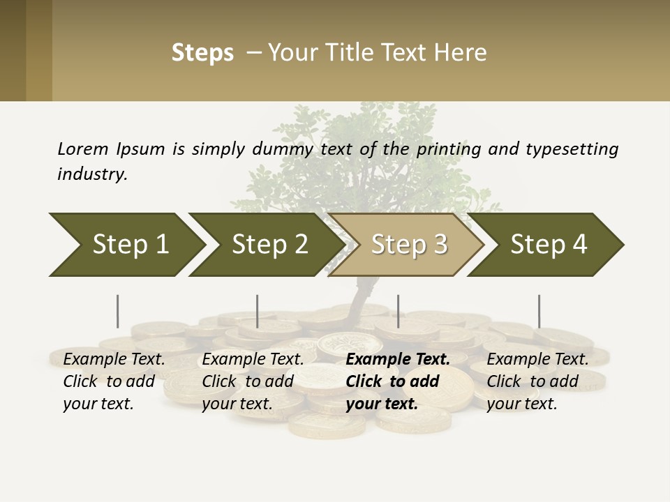 A Tree On Top Of A Pile Of Coins PowerPoint Template