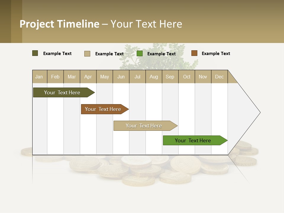 A Tree On Top Of A Pile Of Coins PowerPoint Template
