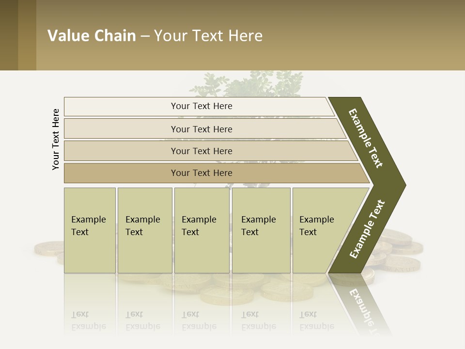 A Tree On Top Of A Pile Of Coins PowerPoint Template