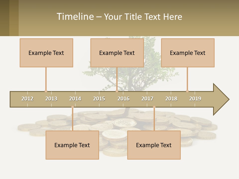 A Tree On Top Of A Pile Of Coins PowerPoint Template